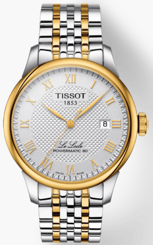 Tissot T Classic Le Locle Powermatic 80 Silver Dial Two Tone Steel Strap Watch For Men - T0064072203301 Authentic Buy Shop Now