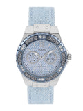 Guess Limelight Quartz Blue Dial Blue Leather Strap Watch For Men - W0775l1 Authentic Buy Shop Now
