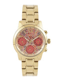 Guess Mini Sunrise Quartz Analog Orange Dial Gold Steel Strap Watch For Women - W0448L7 Authentic Buy Shop Now