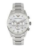 Emporio Armani Sportivo Chronograph Silver Dial Silver Steel Strap Watch For Men - AR5963 Authentic Buy Shop Now