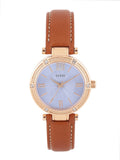 Guess Park Avenue Blue Dial Brown Leather Strap Watch for Women - W0838L2 Authentic Buy Shop Now