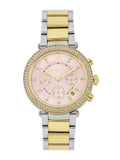 Michael Kors Parker Pink Dial Two Tone Steel Strap Watch for Women - MK6140 Authentic Buy Shop Now