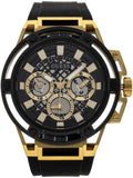 Guess Matrix Multifunction Gold Dial Black Rubber Strap Watch For Men - GW0423G2 Authentic Buy Shop Now