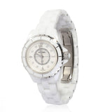 Chanel J12 Diamonds Quartz Mother of Pearl White Dial White Steel Strap Watch for Women - J12 H2570 Authentic Buy Shop Now