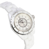 Chanel J12 Diamonds Quartz Mother of Pearl White Dial White Steel Strap Watch for Women - J12 H2570 Authentic Buy Shop Now