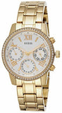 Guess Mini Sunrise Diamonds Silver Dial Gold Steel Strap Watch for Women - W0623L3 Authentic Buy Shop Now