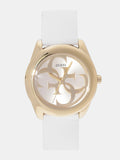 Guess G-Twist Gold Dial White Rubber Strap Watch for Women - W0911L7 Authentic Buy Shop Now