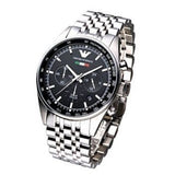 Emporio Armani Team Italia Chronograph Black Dial Silver Steel Strap Watch For Men - AR5983 Authentic Buy Shop Now