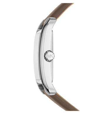 Michael Kors Monroe Three Hand Silver Dial Grey Leather Strap Watch for Women - MKO1030 Authentic Buy Shop Now