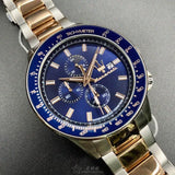 Maserati SFIDA Chronograph Blue Dial Two Tone Steel Strap Watch For Men - R8873640012 Authentic Buy Shop Now