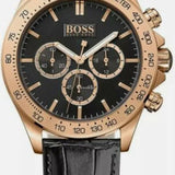 Hugo Boss Ikon Black Dial Black Leather Strap Watch for Men - 1513179 Authentic Buy Shop Now