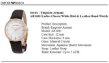 Emporio Armani Classic Quartz Mother of Pearl Dial Brown Leather Strap Watch For Women - AR1601 Authentic Buy Shop Now