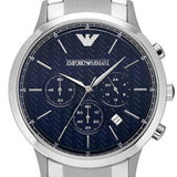 Emporio Armani Renato Chronograph Blue Dial Silver Steel Strap Watch For Men - AR2486 Authentic Buy Shop Now