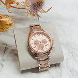 Michael Kors Whitney Chronograph Rose Gold Dial Rose Gold Steel Strap Watch For Women - MK6730 Authentic Buy Shop Now