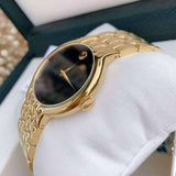 Movado Veturi Quartz Black Dial Gold Steel Strap Watch for Men - 0606934 Authentic Buy Shop Now
