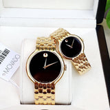 Movado Veturi Quartz Black Dial Gold Steel Strap Watch for Men - 0606934 Authentic Buy Shop Now