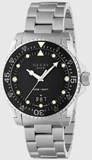 Gucci Dive Quartz Black Dial Silver Steel Strap Watch For Men - YA136301B Authentic Buy Shop Now