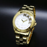 Marc Jacobs Rivera White Dial Gold Steel Strap Watch for Women - MBM3134 Authentic Buy Shop Now