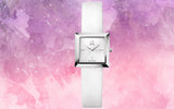 Calvin Klein Mark Silver Dial White Leather Strap Watch for Women - K3R231L6 Authentic Buy Shop Now