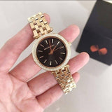 Michael Kors Mini Darci Quartz Black Dial Gold Steel Strap Watch For Women - MK3738 Authentic Buy Shop Now