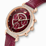 Swarovski Spring Flower Chronograph Red Dial Red Leather Strap Watch for Women - 5598689 Authentic Buy Shop Now