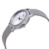 Guess Chelsea Mother of Pearl White Dial Silver Mesh Strap Watch For Women - W0647L1 Authentic Buy Shop Now