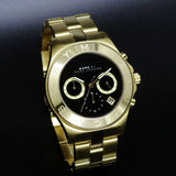 Marc Jacobs Blade Chronograph Black Dial Gold Steel Strap Watch for Women - MBM3309 Authentic Buy Shop Now