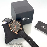 Coach Sullivan Chronograph Black Dial Black Leather Strap Watch for Men - 14602087 Authentic Buy Shop Now