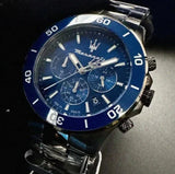 Maserati Competizione Chronograph Blue Dial Black Steel Strap Watch For Men - R8873600005 Authentic Buy Shop Now
