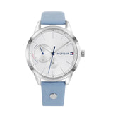 Tommy Hilfiger Brooke Silver Dial Blue Leather Strap Watch for Women - 1782023 Authentic Buy Shop Now