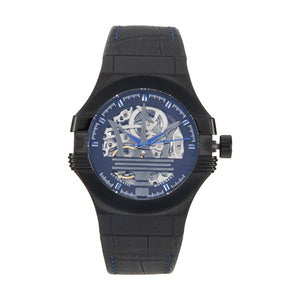 Maserati Potenza Automatic Black Dial Black Leather Strap Watch For Men - R8821108009 Authentic Buy Shop Now