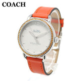 Coach Delancey White Dial Orange Leather Strap Watch for Women - 14502880 Authentic Buy Shop Now