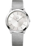 Calvin Klein Minimal Silver Dial Silver Mesh Bracelet Watch for Men - K3M21126 Authentic Buy Shop Now