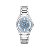 Guess Glitter Burst Diamonds Blue Dial Silver Steel Strap Watch for Women - GW0405L1 Authentic Buy Shop Now