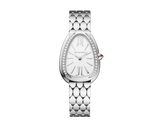 Bvlgari Serpenti Seduttori Diamonds Silver Dial Silver Steel Strap Watch for Women - SERPENTI103361 Authentic Buy Shop Now