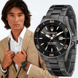 Maserati Competizione Black Dial Black Steel Strap Watch For Men - R8853100035 Authentic Buy Shop Now