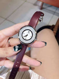 Swarovski Crystalline Silver Dial Purple Leather Strap Watch for Women - 5295355 Authentic Buy Shop Now