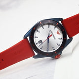 Emporio Armani Sigma Silver Dial Red Silicone Strap Watch for Men - AR11219 Authentic Buy Shop Now