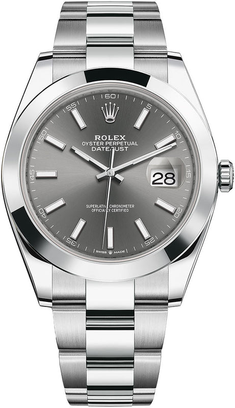 Rolex Datejust 41 Oyster Grey Dial Oystersteel Strap Watch for Men - M126300-0007 Authentic Buy Shop Now