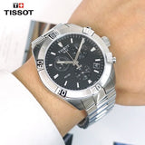 Tissot T Classic PR 100 Sport Chronograph Black Dial Silver Steel Strap Watch for Men - T101.617.11.051.00 Authentic Buy Shop Now