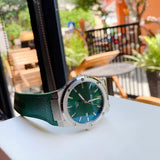 Salvatore Ferragamo F-80 Classic Green Dial Green Leather Strap Watch for Men - SFDT00519 Authentic Buy Shop Now