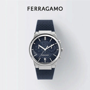 Salvatore Ferragamo Sapphire Chrono Blue Dial Blue Rubber Strap Watch for Men - SFME00923 Authentic Buy Shop Now