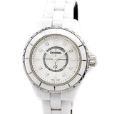 Chanel J12 Diamonds Quartz Mother of Pearl White Dial White Steel Strap Watch for Women - J12 H2570 Authentic Buy Shop Now