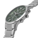 Emporio Armani Renato Chronograph Green Dial Silver Steel Strap Watch For Men - AR11507 Authentic Buy Shop Now