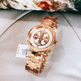 Tory Burch Reva Rose Gold Dial Rose Gold Steel Strap Watch for Women - TBW4028 Authentic Buy Shop Now