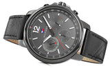 Tommy Hilfiger London Chronograph Grey Dial Black Leather Strap Watch for Men - 1791533 Authentic Buy Shop Now