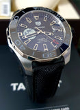 Tag Heuer Aquaracer Calibre 5 Moon Black Dial Black Nylon Strap Watch for Men - WAY201J.FC6370 Authentic Buy Shop Now