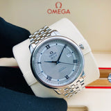 Omega De Ville Prestige Co-Axial Rhodium Silver Dial Silver Steel Strap Watch for Men - 424.10.40.20.02.001 Authentic Buy Shop Now