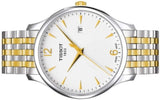 Tissot T Classic Tradition White Dial Two Tone Mesh Bracelet Watch for Women - T063.210.22.037.00 Authentic Buy Shop Now