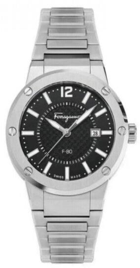 Salvatore Ferragamo 1927 Chrono Black Dial Silver Steel Strap Watch for Men - SFHY02925 Authentic Buy Shop Now